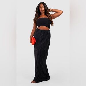 Boohoo Curve Plisse Maxi Skirt 12 XL